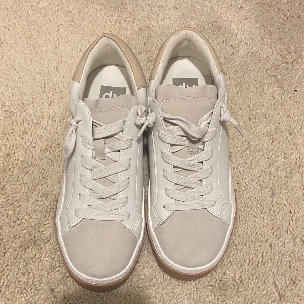 Women's Dolce Vita White and Tan Sneakers
